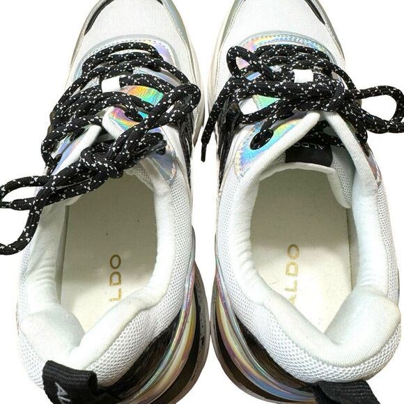 ALDO Women's Thaliri chunky panel trainer in silver metallic Sz 10 New W/O Tags - Picture 6 of 10